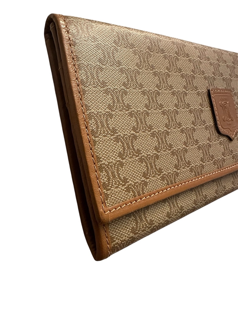 Vintage CELINE Macadam Triomphe Bifold Wallet Beige Coated Canvas - Picture 7 of 14